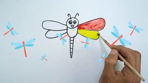 Bolalar uchun ninachi rasmini chizish Рисуем стрекозу для детей  Drawing a dragonfly for children