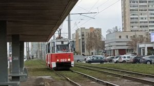 Сборник трамваев после дождя в Набережных Челнах