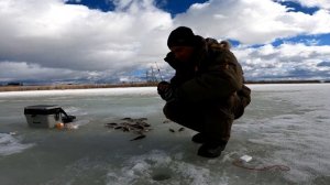 Раздача ОКУНЯ, последний лёд... Крутая рыбалка...