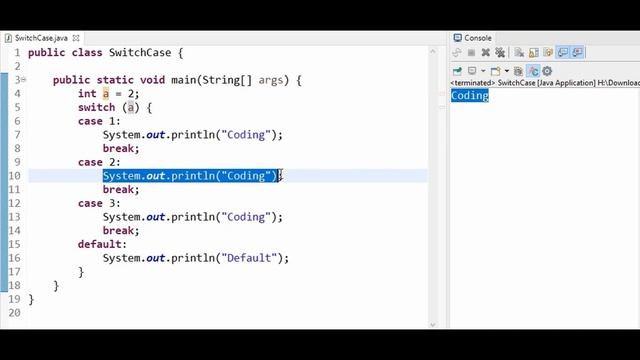 Switch Statement - Multi Case - Java.