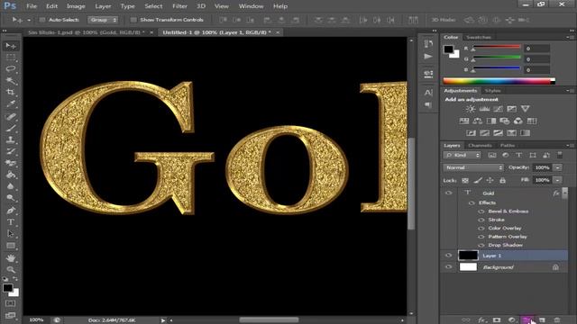 Gold Text Effect in Photoshop смотреть онлайн