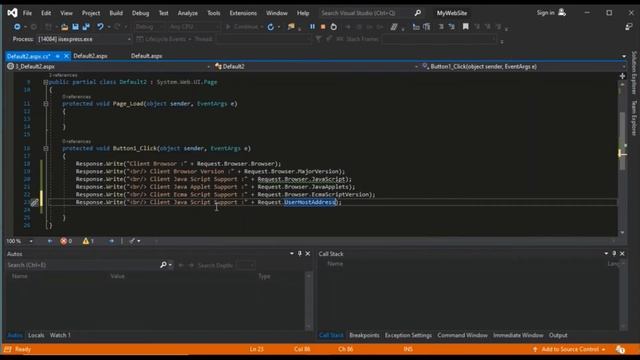 Write a Program to Demonstrate Request, Response and Server Object Using  .NET C#