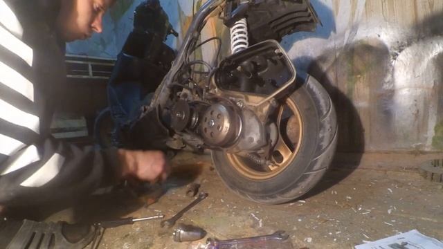 Тюнинг Honda Dio 34-35. Выхлоп, цпг 72сс, Вариатор TMMP, ремень Атена. смотреть онлайн