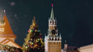 Волшебная Рождественская Атмосфера Музыка с Рождественскими Огнями Сцены  Падает Снег