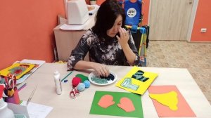 Аппликация из шерстяных ниток