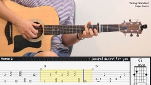 Yellow - Coldplay | Fingerstyle Guitar | TAB + Chords + Lyrics