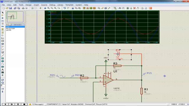 OP AMP sine wave input integrator experiment by PROTEUS смотреть онлайн