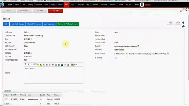 Rplus Service ERP, AMC, Complaint, CRM, Stock, Project смотреть онлайн