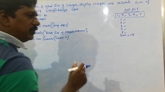 StringTokenizer class in java to read line of integers, display, sum of integers. смотреть онлайн