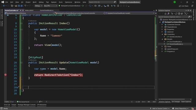 Handle Multiple Form Submit Buttons in ASP.NET Core MVC - ASP.NET 6 MVC