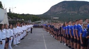 Детская морская флотилия "Артека". Построение морских отрядов.