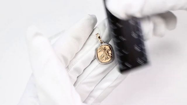 Золотая подвеска-иконка Великомученик Георгий Победоносец AQUAMARINE 12816М смотреть онлайн