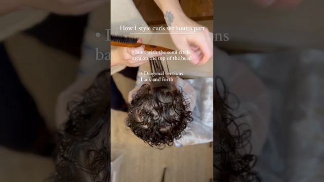 No parting Curly Hair Technique with bangs #curlyhairtips #curlyhairtutorial