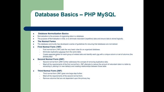 php mysql database basics for beginners  | database basics part 1