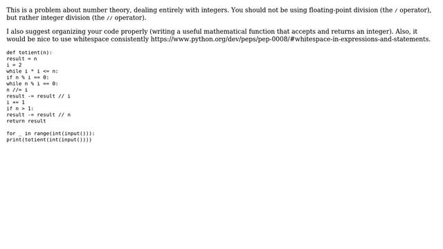 Time Limit Exceeded for ETF - Euler Totient Function at Spoj (3 Solutions!!) смотреть онлайн