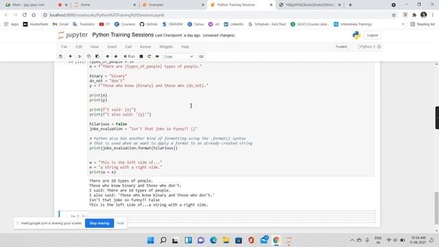 Python Training Program Session 3 || Formatted Printing in Python смотреть онлайн