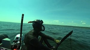 Подводная охота " ДЕНЬ СОМА ". Третий день охоты на Волге, Водохранилище, Смена погоды, Сом, Окунь.
