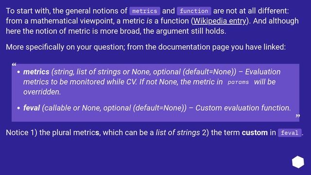Difference between evaluation metrics and evaluation function in lightgbm смотреть онлайн