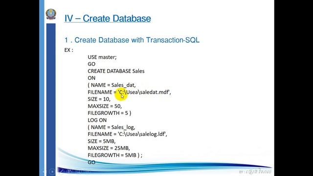 SQL Server Create Database