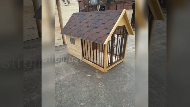 Будка с выгулом деревянная- вольер для собаки каркасный для передержки животного смотреть онлайн