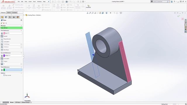 How to create reference planes in SOLIDWORKS  | Beginner SOLIDWORKS Tutorial