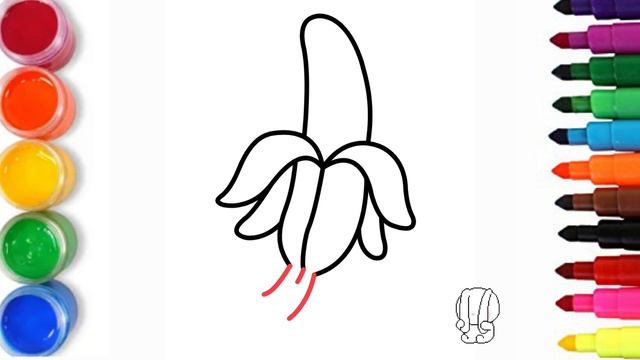 How to draw a Banana? Bananni qanday chizish mumkin? Как нарисовать банан?