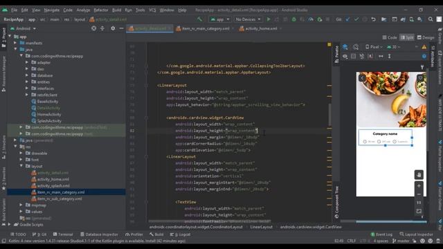 Food Recipe App Kotlin | Details Screen Recipes | Android Studio | Part 7