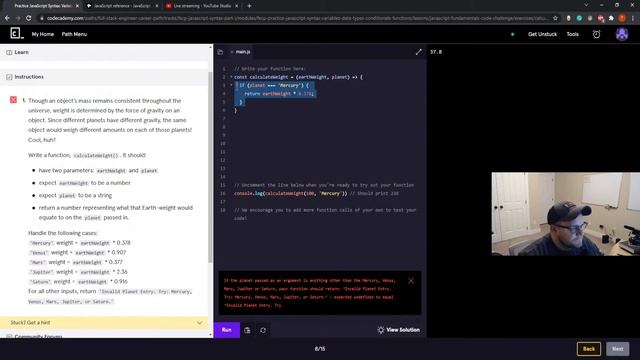 CodeCademy Full-Stack engineer pro course: Code Challenges: JavaScript Fundamentals смотреть онлайн