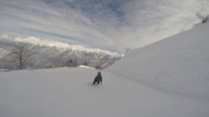 Красная Поляна синяя трасса ...Я в 6 лет на сноуборде!...