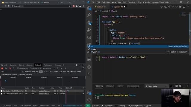 React Course - Monitoring - Sentry