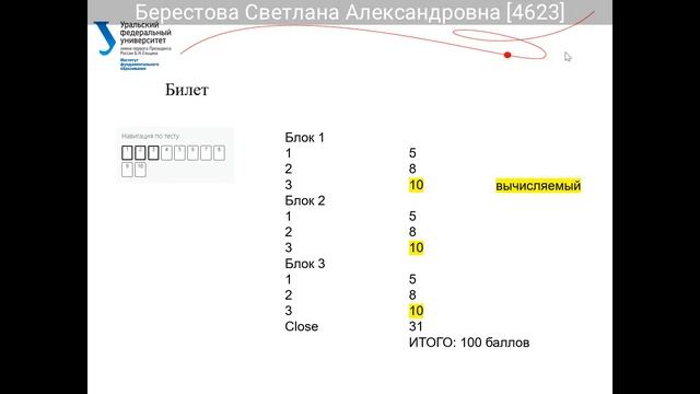 Особенности организации независимого тестового контроля для студентов технических специальностей