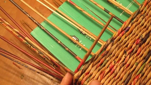 Плетение короба из газетных трубочек: урок 6. Встроенные ручки смотреть онлайн