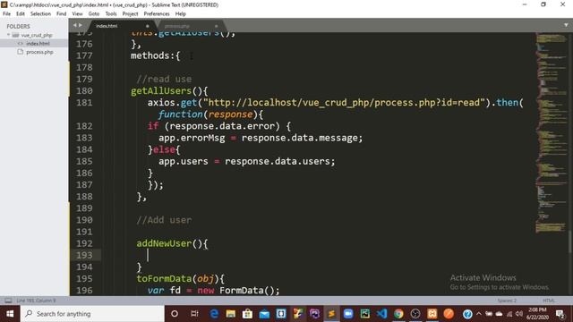 Crud Application using vue js with PHP & MySQL part-8