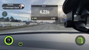 Разгон Volkswagen Tiguan 220 hp 0-100 stage 1 без лаунча с одной педали
