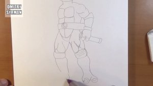 How to draw ninja turtles, Leonardo, Как нарисовать черепашек ниндзя