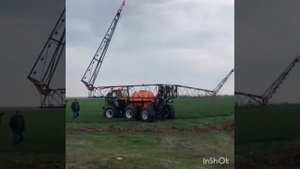 Разбрасыватель минеральных удобрений Туман 2. Первый запуск в поле.
