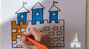 How to draw a castle / VERY EASY FOR KIDS /Как нарисовать замок / ОЧЕНЬ ЛЕГКО ДЛЯ ДЕТЕЙ
