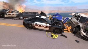 Collapsing Bridge Pileup Car Crashes #20 - BeamNG DRIVE | SmashChan