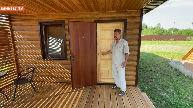 БанькаДом - Обзор каркасной бани: терраса, двойные двери, перевертыш, печь ETNA смотреть онлайн