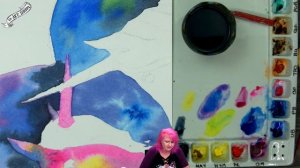 Easy How to Paint and draw Watercolor Galaxy Unicorn  Step by step | The Art Sherpa