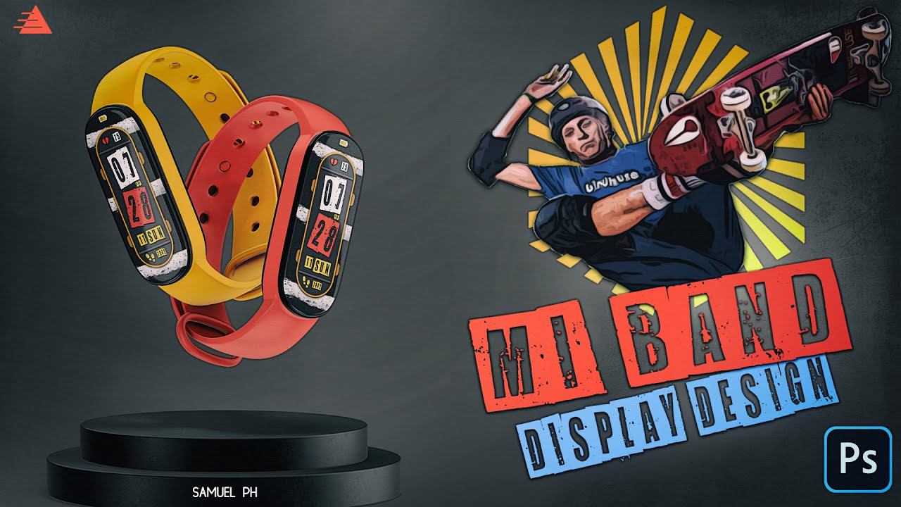 XIAOMI MI BAND 7 DISPLAY DESIGN SKATER'S THEME in PHOTOSHOP | Дизайн дисплея MI BAND 7 в ФОТОШОПЕ смотреть онлайн