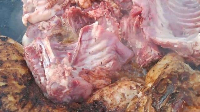 Нутрия на садже. Садж кебаб из нутрии с овощами!