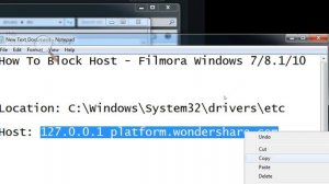 How To Block Host - Filmora Windows 7/8.1/10