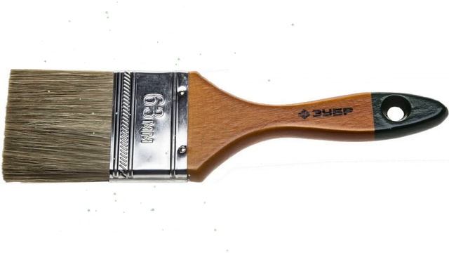 Кисть плоская ЛАЗУРЬ-МАСТЕР, смешанная щетина, 63мм (Зубр) обзор 4-01009-063 смотреть онлайн