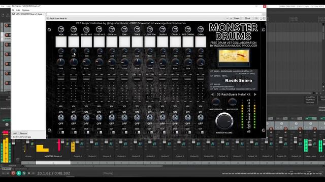 FREE DRUM VST: #MonsterDrumVST (walktrough on Reaper)