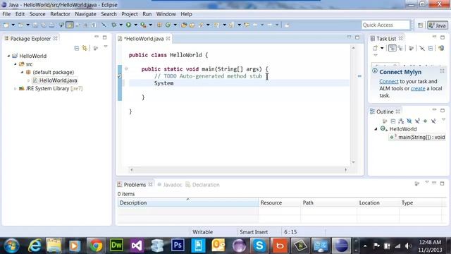 Hello World Java Application using Eclipse IDE смотреть онлайн