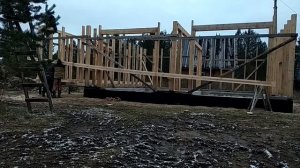 Каркасный гараж. Верхняя монолитная обвязка. Серия 4.