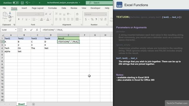 How to use the TEXTJOIN function in Excel смотреть онлайн