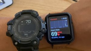 Casio g-shock GBD-H1000 vs Apple Watch heart rate sensor comparison