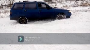 Дрифт на ВАЗ 2111 (зимой) часть2